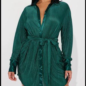 Bailey Plisse Mini Dress - Hunter